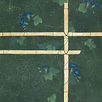 Обои ручная роспись Morning Glory Original colourway on Edo Green painted Xuan paper варинант исполнения - 2 | Loft Concept в Екатеринбурге