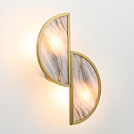 Бра с двумя полукруглыми плафонами из искусственного алебастра в бронзовой оправе Marbella варинант исполнения - 8 | Loft Concept в Екатеринбурге