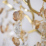 Бра золотого цвета с ветвями и прозрачными хрустальнымих подвесками Droplet Chandelier варинант исполнения - 4 | Loft Concept в Екатеринбурге