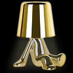 Настольная лампа фигурная золотого цвета с гладким абажуром Высота 17 см Sophia варинант исполнения - 3 | Loft Concept в Екатеринбурге