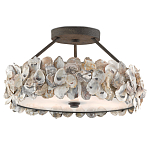 Потолочный светильник круглый с абажуром из устричных раковин Sea Ravens варинант исполнения - 2 | Loft Concept в Екатеринбурге