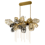 Люстра подвесная с 22-мя гранёными стеклянными плафонами с вертикальными подвесками Gilded Mirage  варинант исполнения - 5 | Loft Concept в Екатеринбурге