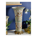 Ваза высокая из фарфора на бронзовом основании Turquoise Blooming Garden варинант исполнения - 6 | Loft Concept в Екатеринбурге