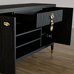 Комод-буфет Elsa Dreams Black с открытыми полками   варинант исполнения - 1 | Loft Concept в Екатеринбурге