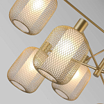 Люстра потолочная с абажурами из металлической сетки Loft Grid Pendant Gold варинант исполнения - 3 | Loft Concept в Екатеринбурге