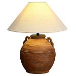 Настольная лампа керамическая коричневая с тканевым абажуром Eastern Tale варинант исполнения - 2 | Loft Concept в Екатеринбурге
