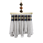 Люстра квадратная плетеная с бахромой Wicker Square Chandelier with Tassels варинант исполнения - 2 | Loft Concept в Екатеринбурге