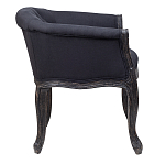 Кресло низкое в стиле прованс Черный Лен Louis French Armchair  варинант исполнения - 2 | Loft Concept в Екатеринбурге