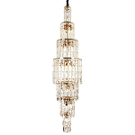 Большая многоярусная люстра с хрустальными подвесками Crystal Art Multi-tiered Gold Chandelier варинант исполнения - 1 | Loft Concept в Екатеринбурге