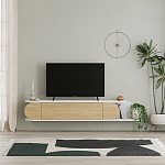 ТВ-тумба подвесная белая с полкой и откидной дверцей цвета древесины TONE TV STAND WHITE варинант исполнения - 1 | Loft Concept в Екатеринбурге