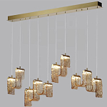 Подвесной светильник линейный с плафонами волнистой формы из фактурного стекла Big Wave варинант исполнения - 9 | Loft Concept в Екатеринбурге