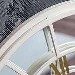 Зеркало настенное в белой металлической раме в виде часов Mirror Tower Clock варинант исполнения - 2 | Loft Concept в Екатеринбурге