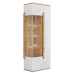 Шкаф-витрина двухдверная с белым глянцевым фасадом Grace of Furniture варинант исполнения - 1 | Loft Concept в Екатеринбурге