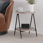 Стол приставной с 2-мя круглыми бежево-серыми столешницами ESSEL LIGHT MOCHA варинант исполнения - 4 | Loft Concept в Екатеринбурге