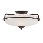 Потолочный светильник со стеклянным плафоном на изогнутых кронштейнах Quoizel  варинант исполнения - 1 | Loft Concept в Екатеринбурге