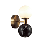 Бра с шарообразным матовым плафоном и шаром из камня на металлическом основании Orb Essence варинант исполнения - 7 | Loft Concept в Екатеринбурге