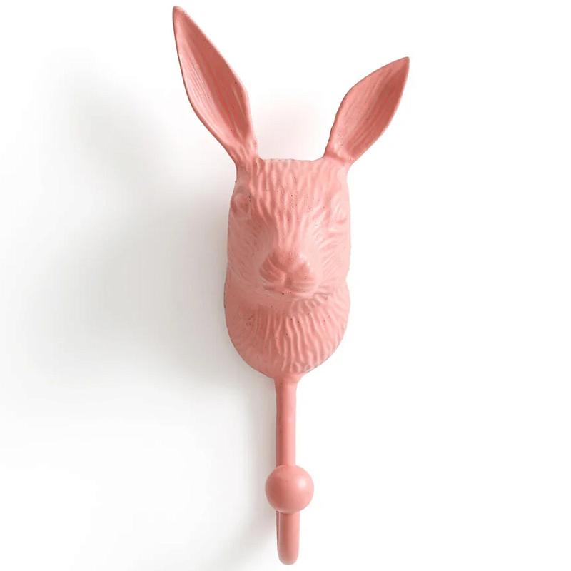 Настенный крючок в виде зайца Hare Wall Hook Pink Розовый в Екатеринбурге | Loft Concept 