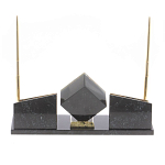 Настольный канцелярский набор из змеевика и офиокальцита с визитницами и часами Successful Leader варинант исполнения - 3 | Loft Concept в Екатеринбурге