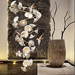 Люстра каскадная из белых цветов каллы и птичек Refined Taste of Light варинант исполнения - 5 | Loft Concept в Екатеринбурге