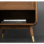 Прикроватная деревянная тумба с ящиком и нишей для хранения Moon Walnut Furniture варинант исполнения - 4 | Loft Concept в Екатеринбурге