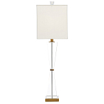 Настольная лампа с прозрачным корпусом и прямоугольным тканевым абажуром Charm and Luxury варинант исполнения - 3 | Loft Concept в Екатеринбурге