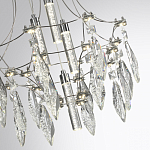 Люстра подвесная из металла с хрустальными подвесками прозрачного цвета Quasar 41 варинант исполнения - 9 | Loft Concept в Екатеринбурге