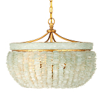 Подвесной светильник с каскадом из стеклянных декоративных элементов на золотом каркасе Shining Sea Glass варинант исполнения - 4 | Loft Concept в Екатеринбурге