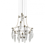 Люстра подвесная из металла с хрустальными подвесками прозрачного цвета Quasar 41 варинант исполнения - 1 | Loft Concept в Екатеринбурге