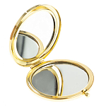 Зеркало карманное двухстороннее круглое из натурального камня Серафинит в подарочной упаковке Gold Stone Mirrors варинант исполнения - 2 | Loft Concept в Екатеринбурге