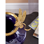 Ваза темно-синего цвета из фарфора с бронзовыми стрекозами Eden Garden porcelain and bronze варинант исполнения - 5 | Loft Concept в Екатеринбурге