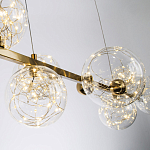 Дизайнерская линейная люстра с гирляндой внутри стеклянных плафонов Iona Garland Chandelier варинант исполнения - 3 | Loft Concept в Екатеринбурге