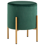 Зеленый пуф на золотистых ножках SANJAY варинант исполнения - 1 | Loft Concept в Екатеринбурге