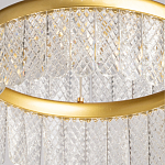 Люстра двухъярусная с золотого цвета и прозрачными подвесками Pettico варинант исполнения - 10 | Loft Concept в Екатеринбурге