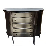 Комод черный из массива березы с 5-ю ящиками и 2-мя дверцами Vintage варинант исполнения - 1 | Loft Concept в Екатеринбурге