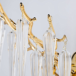 Бра золотого цвета с разветвленными ветвями и длинными прозрачными подвесками в форме стеклянных сосулек Droplet Chandelier варинант исполнения - 4 | Loft Concept в Екатеринбурге