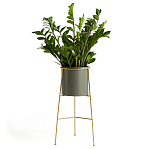 Кашпо из металла и латуни Elegance Elevated Planters оливковое  варинант исполнения - 2 | Loft Concept в Екатеринбурге