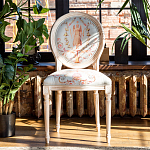 Стул из массива бука светло-серый с растительным орнаментом Raffael Angel Grey Chair варинант исполнения - 3 | Loft Concept в Екатеринбурге