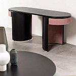 Дизайнерский письменный стол овальной формы с 2-мя выдвижными ящиками по бокам Parsec варинант исполнения - 3 | Loft Concept в Екатеринбурге