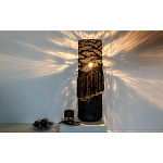 Напольная лампа черная с текстильными элементами "ЯРВИ" варинант исполнения - 1 | Loft Concept в Екатеринбурге