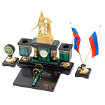 Настольный письменный набор из малахита и долерита Leader Organizer варинант исполнения - 2 | Loft Concept в Екатеринбурге