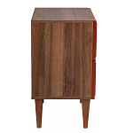 Тумба прикроватная красная из массива бука с 2-мя ящиками Wenge Light варинант исполнения - 2 | Loft Concept в Екатеринбурге