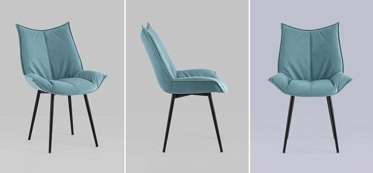 Стул Oslo Chair Голубой Велюр Стул Oslo Chair Голубой Велюр - Loft-Concept в Екатеринбурге