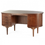 Дизайнерский письменный стол округлой формы с 4-мя ящиками и дверкой с полочками Rili варинант исполнения - 2 | Loft Concept в Екатеринбурге