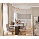 Торшер с белым тканевым абажуром на мраморном основании Cconcise варинант исполнения - 3 | Loft Concept в Екатеринбурге