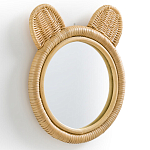 Зеркало из ротанга в форме головы медведя Wicrer Furniture варинант исполнения - 2 | Loft Concept в Екатеринбурге