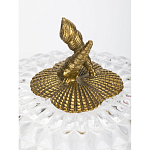 Конфетница прозрачная стеклянная на бронзовых ножках в виде морских коньков с крышкой в виде ракушки Eden Garden варинант исполнения - 2 | Loft Concept в Екатеринбурге