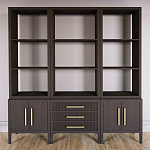 Модульный стеллаж Primo из трех составных элементов Темный орех варинант исполнения - 2 | Loft Concept в Екатеринбурге