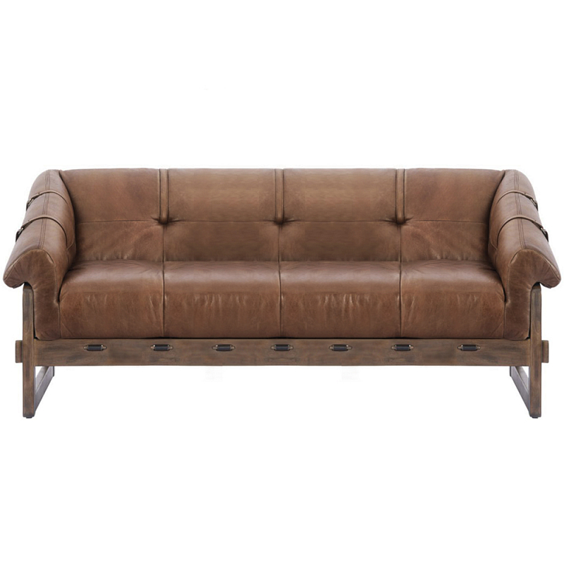 Трехместный диван Duncan винтажная коричневая кожа Коричневый винтаж в Екатеринбурге | Loft Concept 