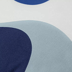 Подушка декоративная хлопковая синего цвета с абстрактным принтом Elysian Flow Azure варинант исполнения - 3 | Loft Concept в Екатеринбурге