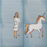 Плитка с узором Девочка единорог варинант исполнения - 1 | Loft Concept в Екатеринбурге